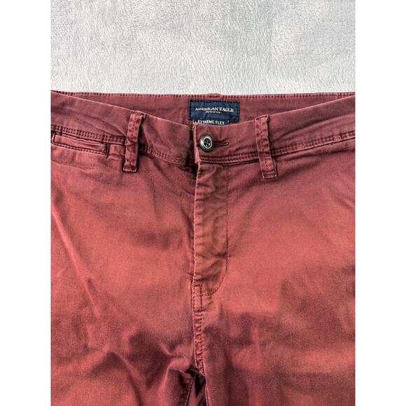 American Eagle Extreme Flex Skinny Straight Chinos – Burgundy – Size 29x34 - Picture 6 of 7